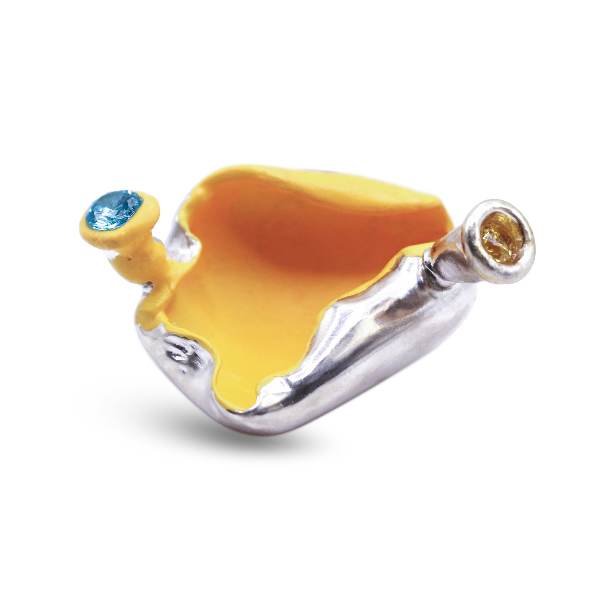 Burstie I Brooch in Silver with Cubic Zirconia